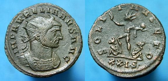 RIC 308, dot S dot Aurelian AE Antoninianus