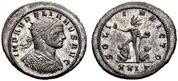 RIC 308, T Aurelian, Serdica, plated AE Antoninianus