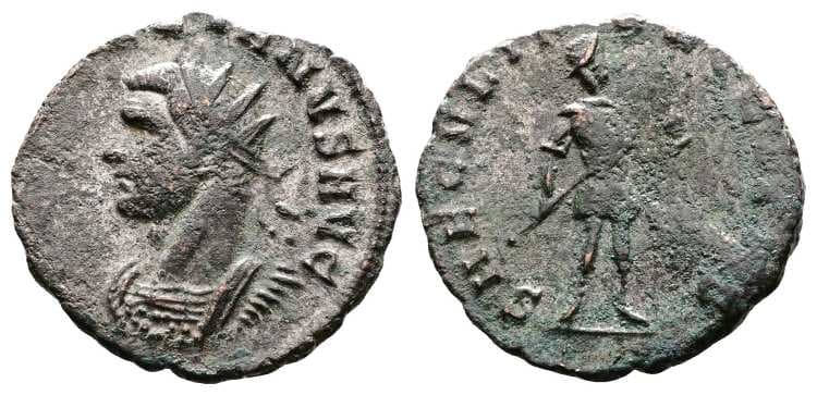RIC 352 left Aurelian, AE antoninianus
