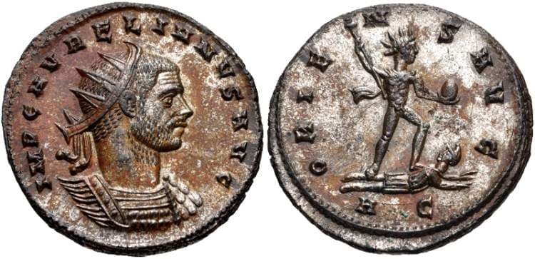 RIC 365 var, AC Aurelian, AE antoninianus of Cyzicus