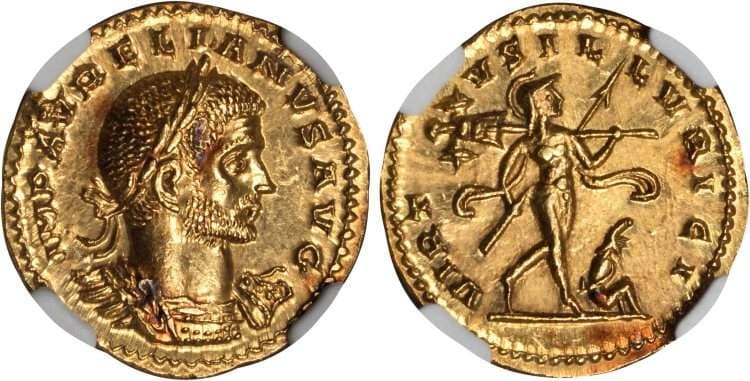 RIC 379 Aurelian, AV aureus, Antioch or Tripolis mint
