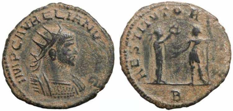 RIC 386, B Aurelian AE antoninianus