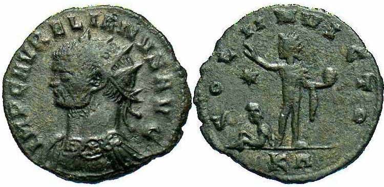 RIC 390, left Aurelian AE Antoninianus