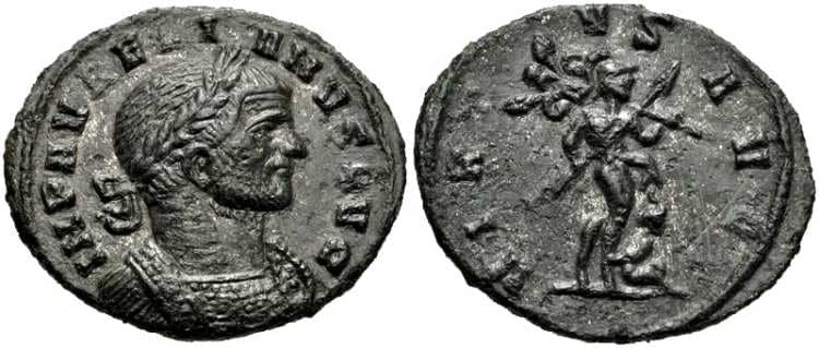 RIC-MOM 2595 Aurelian AE22 denarius