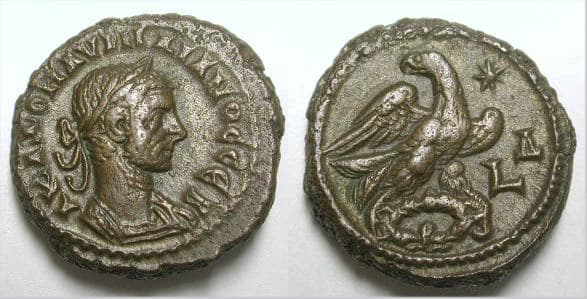 Alexandria Milne 4400 Aurelian Potin Tetradrachm of Alexandria