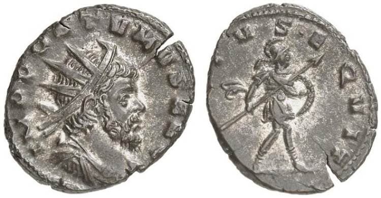 Elmer 608 Aureolus, billon antoninianus, AD 267-268, Struck in the name of Postumus