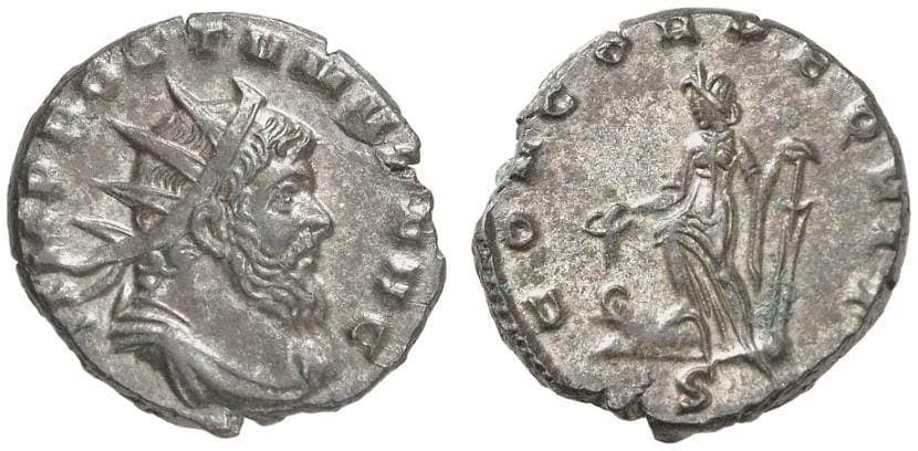 RIC 373, S Aureolus, billon antoninianus, AD 267-268, Struck in the name of Postumus