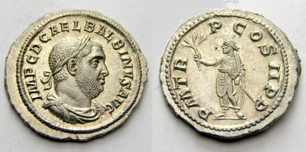 RIC 6 Balbinus AR Denarius, Rome