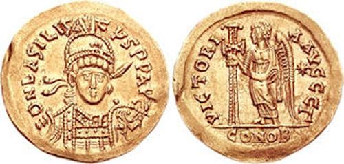 RIC 1002 Basiliscus AV Solidus, 475-476 AD