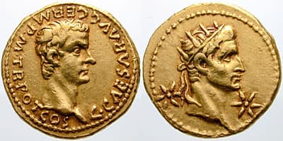 RIC 1 sear5 1806 Caligula and Divus Augustus AV Aureus