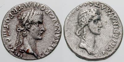 RIC 22 sear5 1826 Caligula and Agrippina Sr Denarius