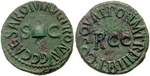 RIC 54 ADD Caligula AE Quadrans