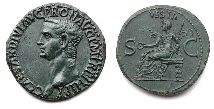 RIC 54 (2) Caligula, AE As, AD 37-41