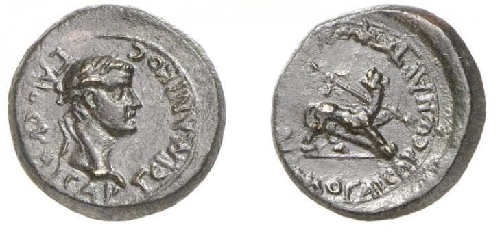 Philadelphia RPC 3033 Caligula AE18 of Lydia, Philadelphia