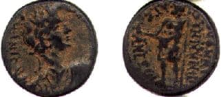 Aezanis RPC 3073 Caligula Brass AE18 of Aezani, Phrygia