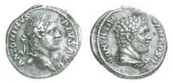 NAC H, 2074 Caracalla, AR denarius, Rome, AD 206