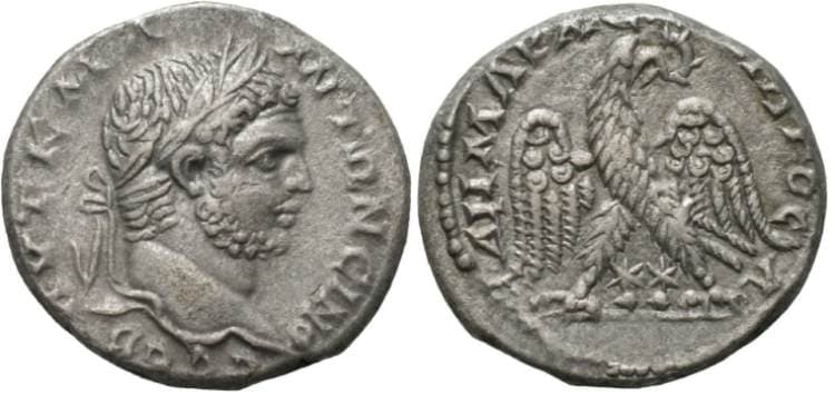 Ake-Ptolemais Prieur 1226 Caracalla, AR tetradrachm of Ake-Ptolemais, Palestine