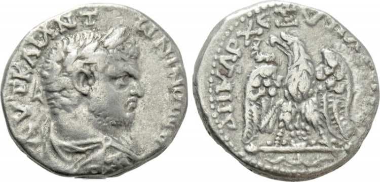 Aelia Capitolina Prieur 1623 Caracalla Billon Tetradrachm of Aelia Capitolina, Palestine