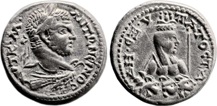 Ascalon Prieur 1653 Caracalla, AR tetradrachm of Askalon, Palestine
