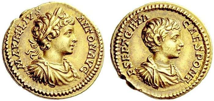 RIC 17 aureus Caracalla, Aureus 198-201 AD, AV 7