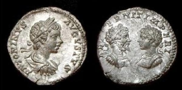 RIC 32 var Caracalla and Septimius Severus Denarius