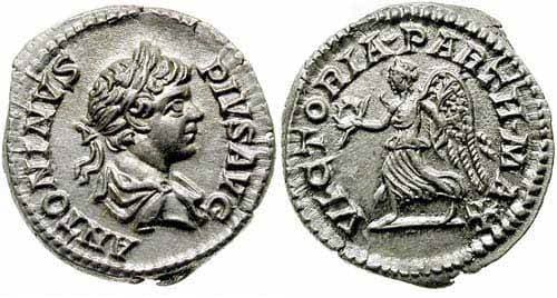 RIC 145 Caracalla, AR Denarius, 201-206 AD