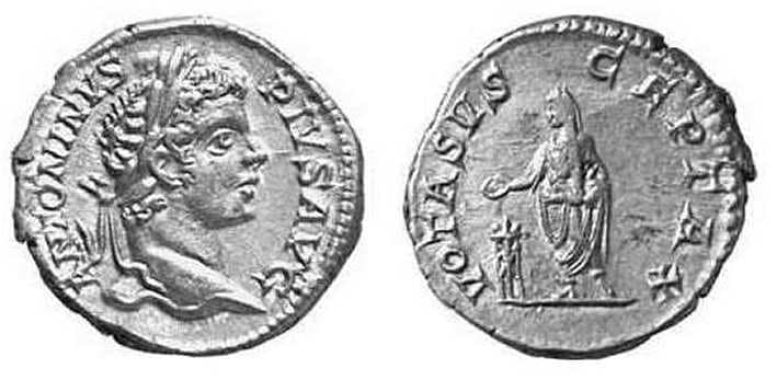 RIC 150 var Caracalla, AR Denarius, 201-206 AD