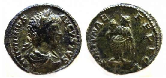 RIC 154 var Caracalla, AR Denarius hybrid, Rome, AD 199-201