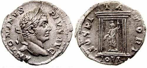 RIC 156 Caracalla, AR Denarius, 206-210 AD