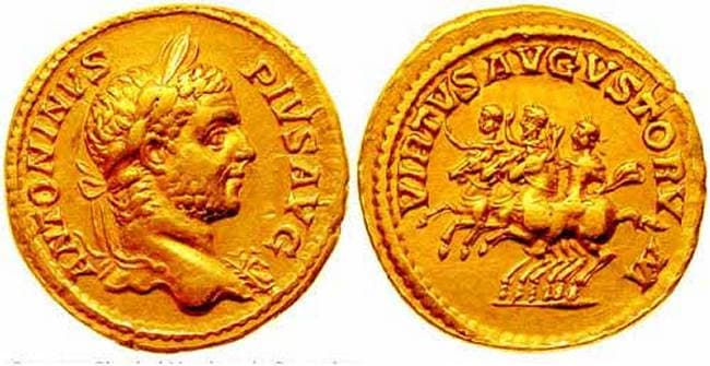 RIC 177 Caracalla, AV aureus, 206-210 AD
