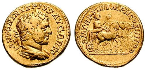 RIC 210 Sear 6710 Caracalla AV Aureus