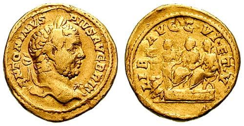 RIC 215c Caracalla AV Aureus