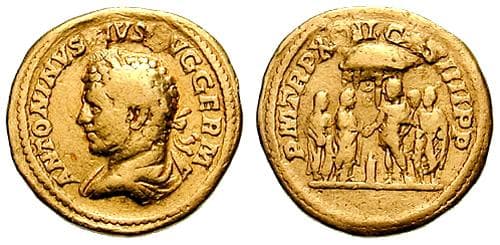 RIC 249v Caracalla AV Aureus