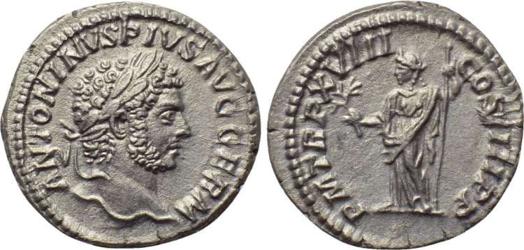 RIC 255 Caracalla, AR denarius, Rome, struck AD 215