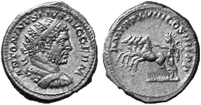 RIC 265d Caracalla, AR antoninianus, 24 mm, 215 AD