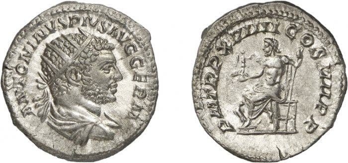 RIC 277b Caracalla, AR antoninianus, 216 AD, Rome