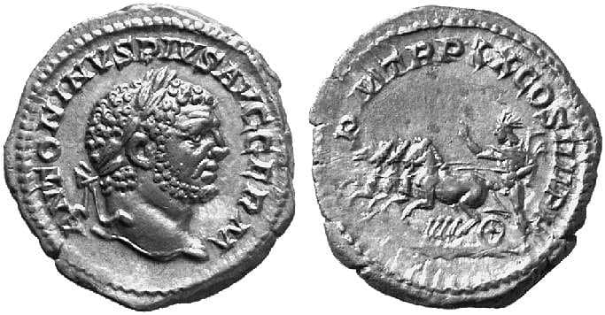 RIC 294c Caracalla, AR denarius, AD 217