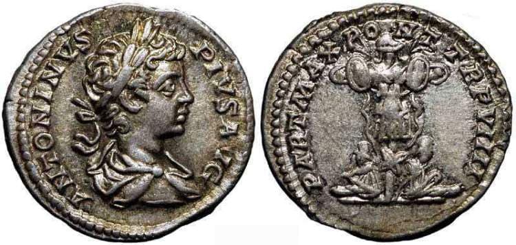 RIC 321 var Caracalla, AR Denarius, 206 AD