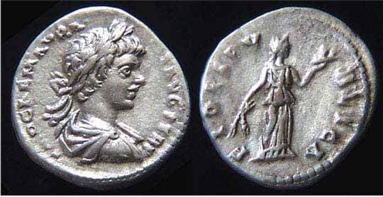 RIC 334 Caracalla, AR Denarius, Laodicea ad Mare mint, 198 AD