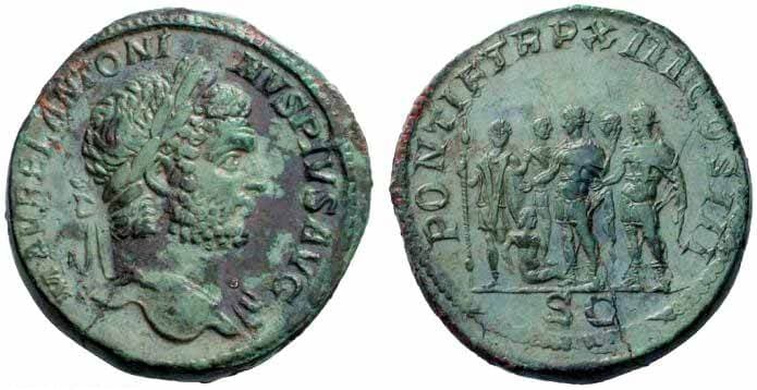RIC 453b var Caracalla, AE Sestertius