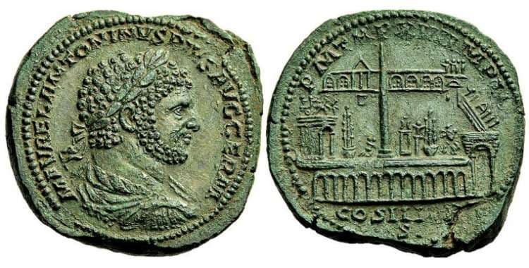 RIC 500a var Caracalla AE sestertius, AD 198-217
