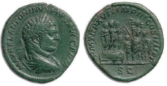 RIC 525 Caracalla, AE Sestertius, Struck 211 AD