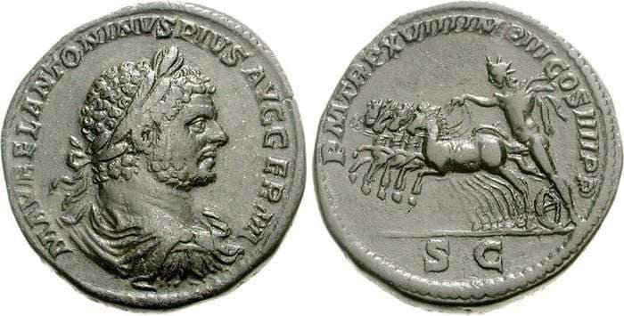 RIC 543 var Caracalla, AE Sestertius