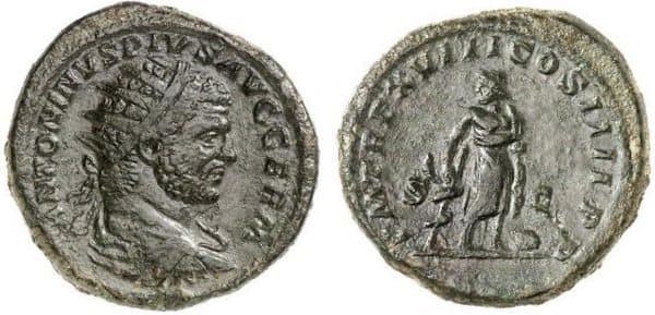 RIC 549a Caracalla, AE Dupondius, 215 AD