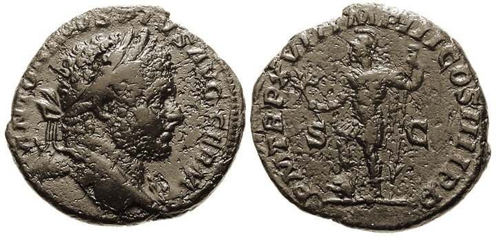 RIC 532a var Caracalla AE As, AD 198-217