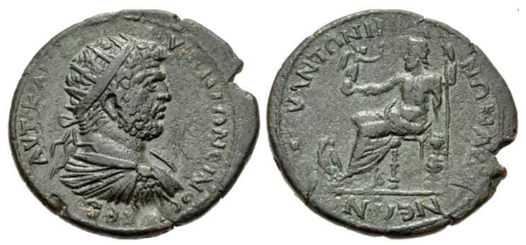 Adana SNG Tahberer 70 Caracalla, AE38 of Adana, Cilicia