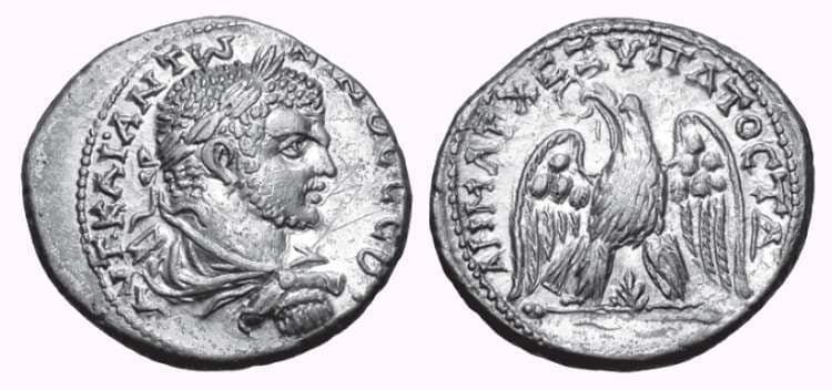 Aelia Capitolina Prieur 1617 Caracalla, AR tetradrachm, Aelia Capitolina, Palestine mint