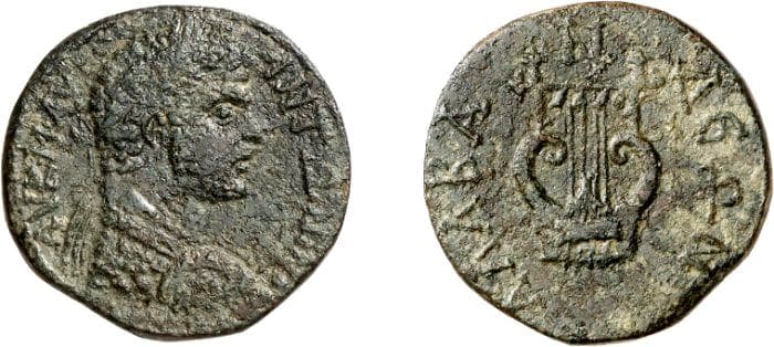 Alabanda SNG Munich 49 Caracalla, AE of Alabanda, Caria