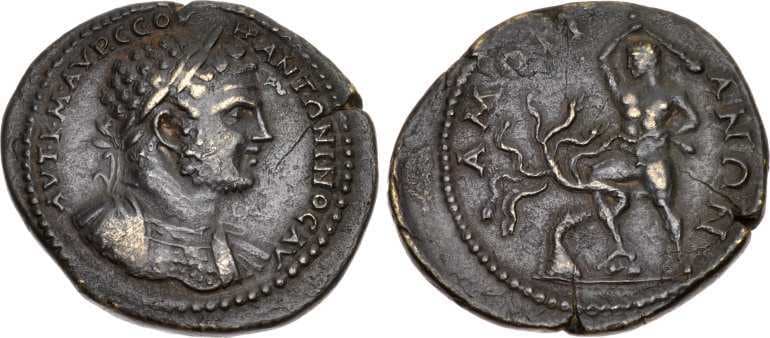 Amorium Stoll 19 Caracalla, AE37 of Amorium, Phrygia