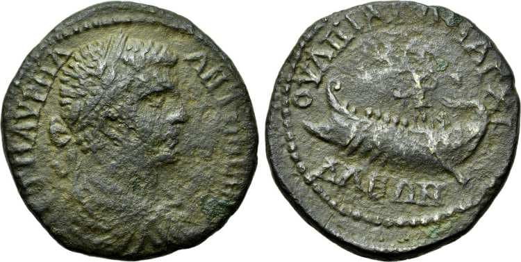 Anchialus Varbanov 354 Caracalla AE28 of Anchialus, Thrace